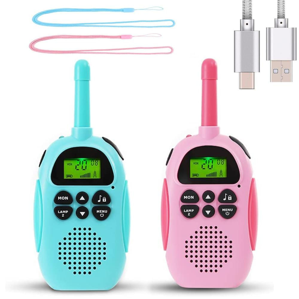Walkie Talkie Para Niño Y Niña Largo Alcance Recargables Lcd X 2