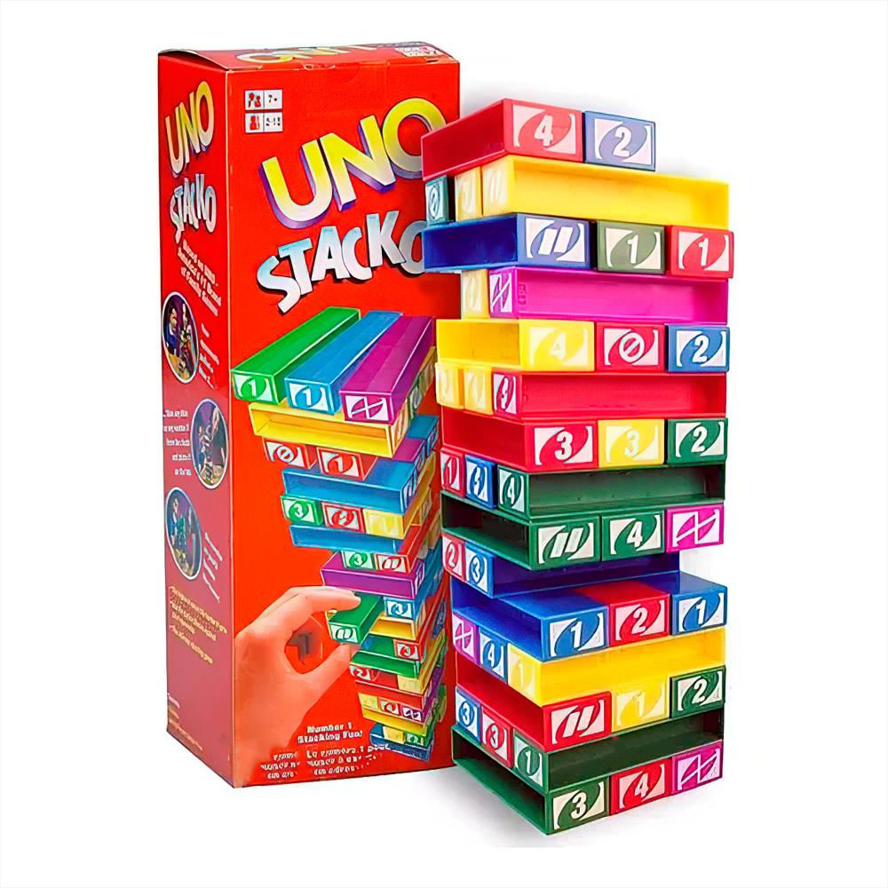 Jenga Uno Juego De Mesa Stacko Bloques 45 Piezas