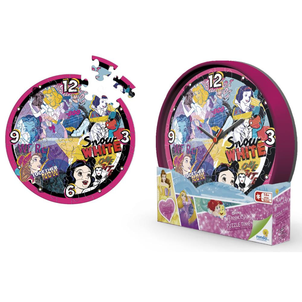 Rompecabezas Reloj 60 Piezas Ronda Princesas Disney img #1