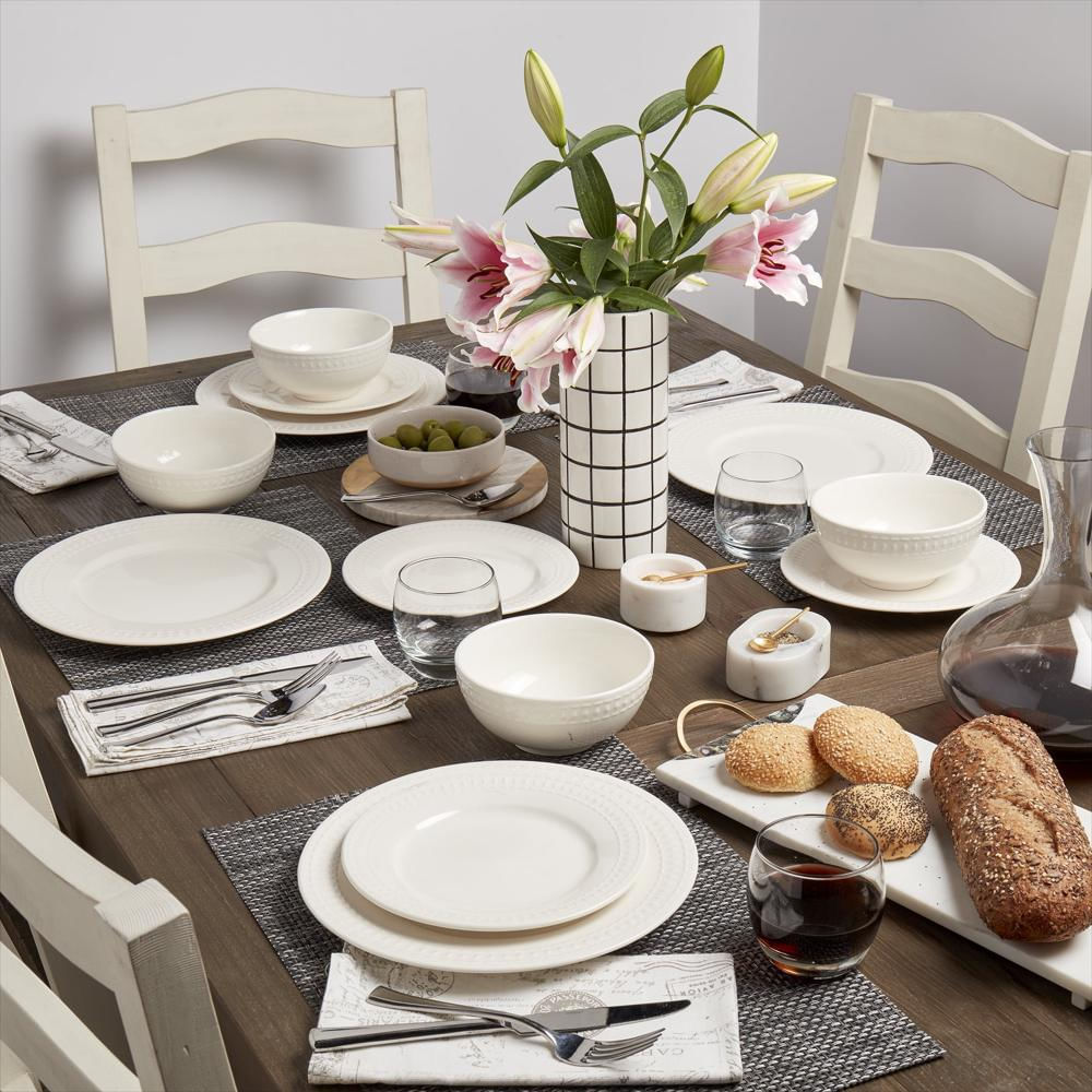 Vajilla De Porcelana Tabletops Con Relieve 12 Piezas Color