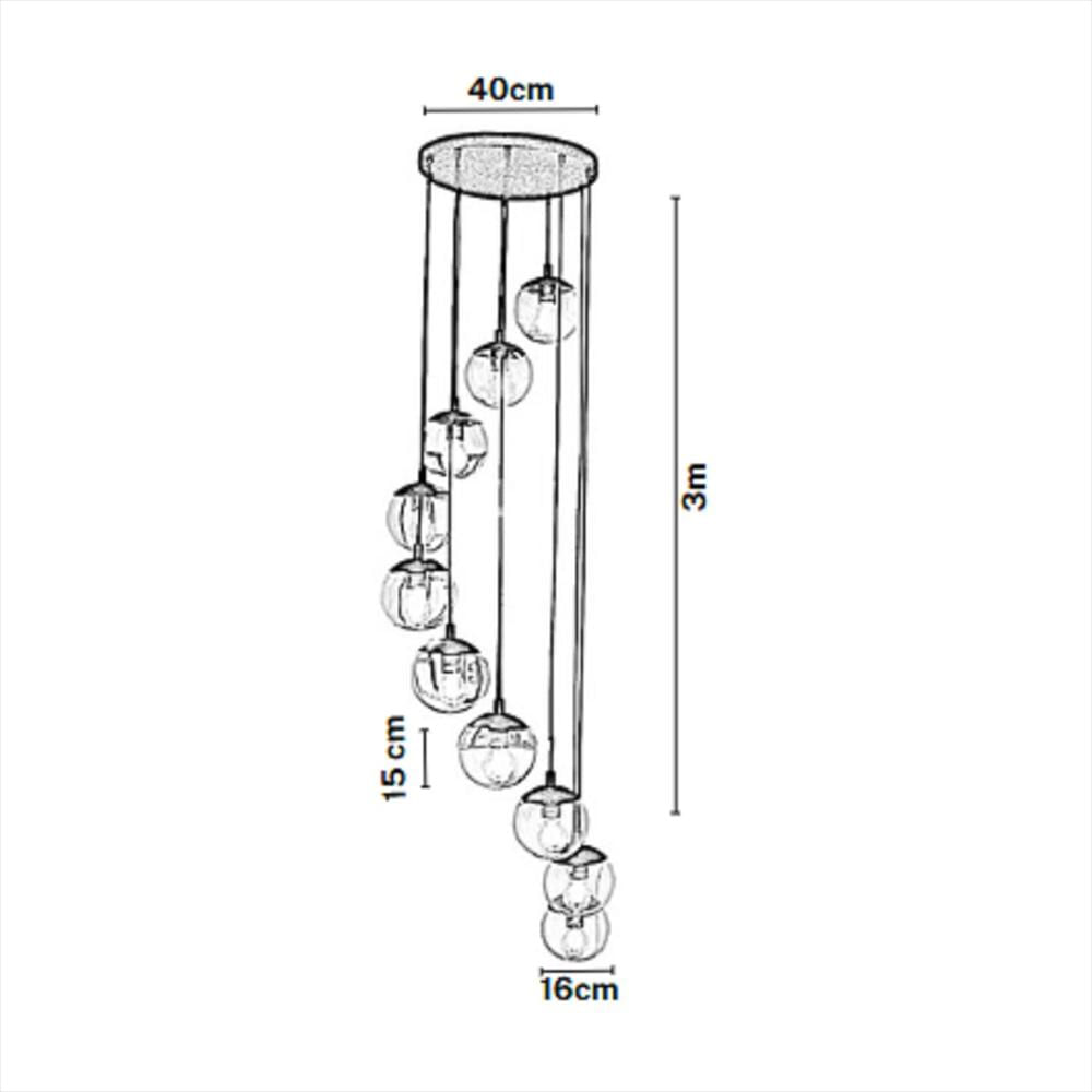 Lámpara De Techo Tipo Cascada 10 Luces Con Bomba De Cristal B12/B15 img #2