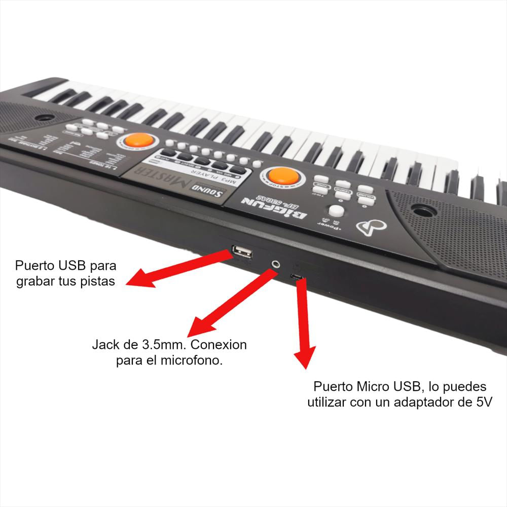 Gran Teclado Organeta 49 Teclas Piano Graba Pistas Infantil img #3