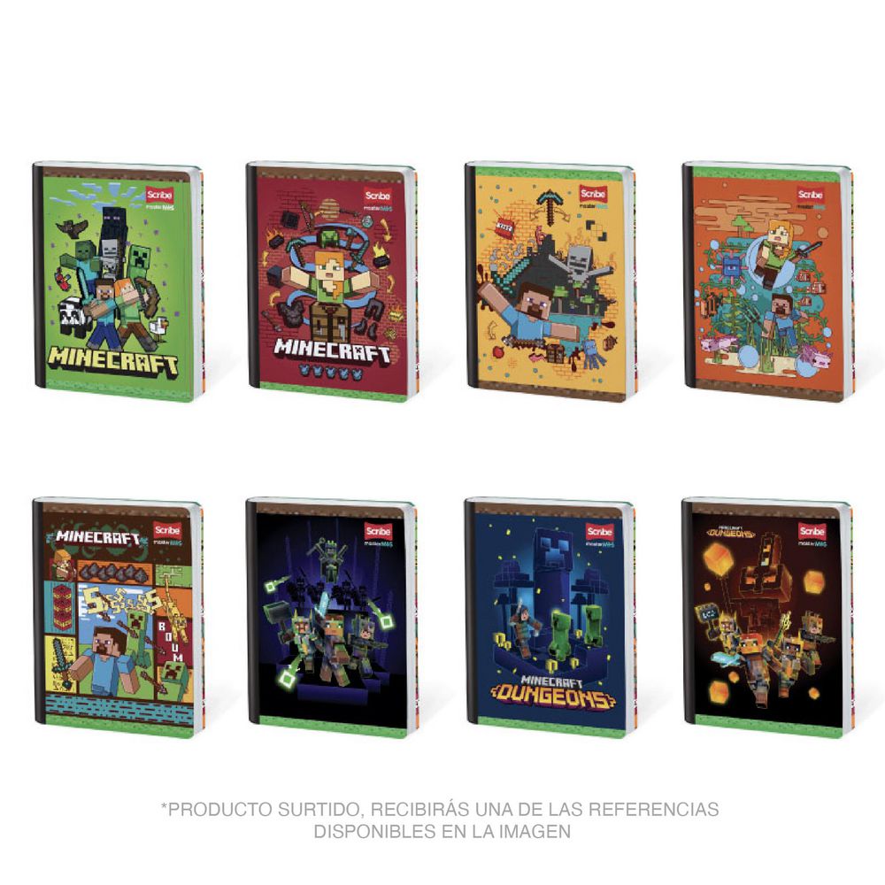 Cuaderno Minecraft Master Mas Cuadriculado 50 hojas Cosido SCRIBE