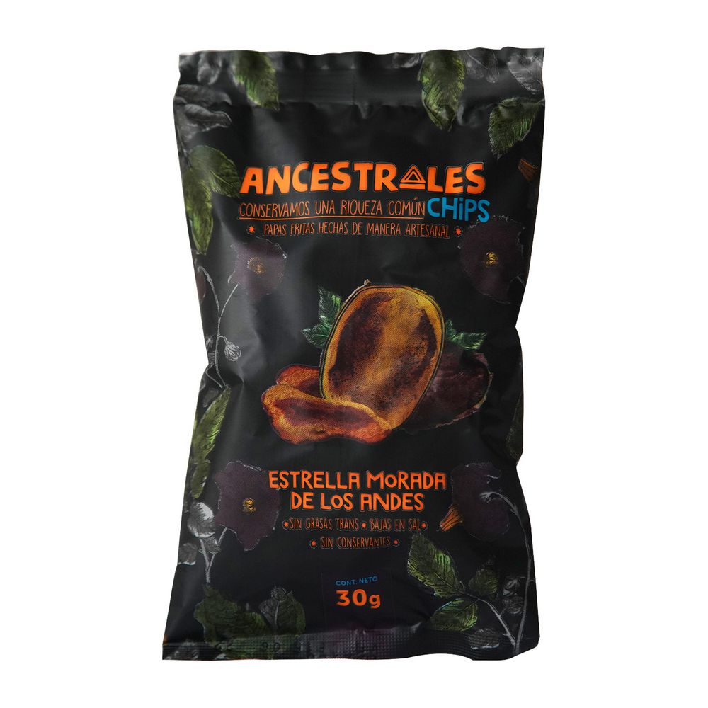 Pasabocas ANCESTRALES CHIPS MORADA (30 gr)