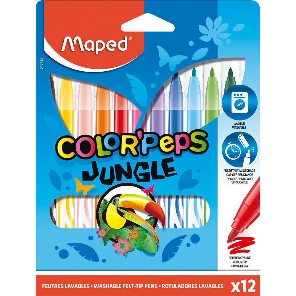 PLUMONES COLORPEPS JUNGLE CAJA MAPED