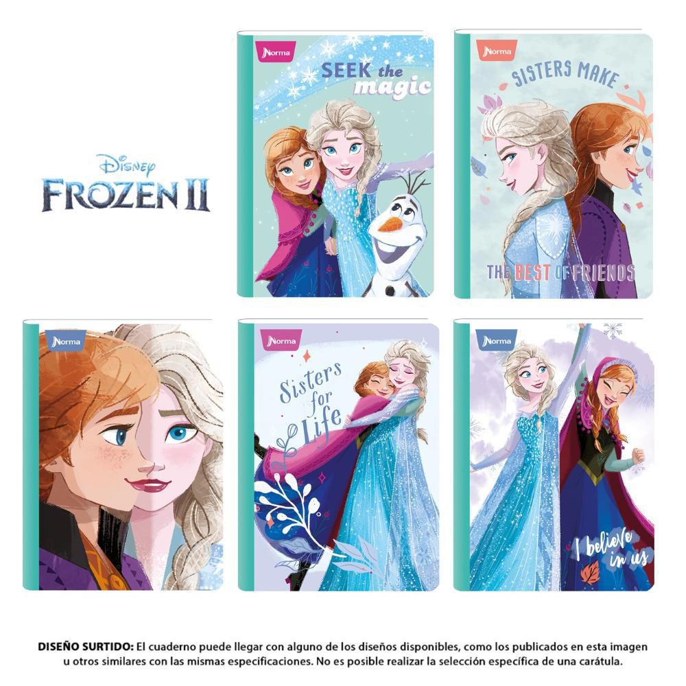 Cuaderno FROZEN 2 Doble Linea / Ferrocarril 100 hojas Cosido CUADERNOS NORMA img #1