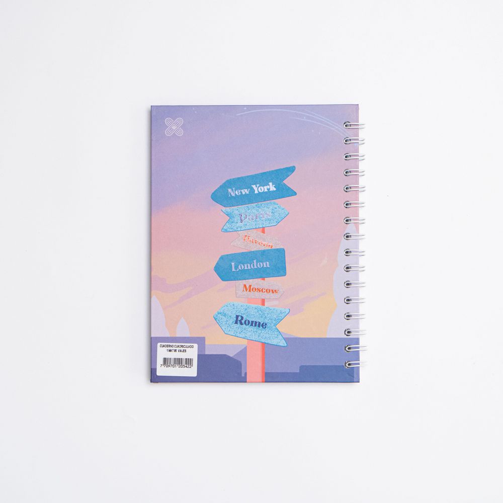 Cuaderno Viajes Cuadriculado 80 hojas Argollado tapa dura SOSARTE img #2