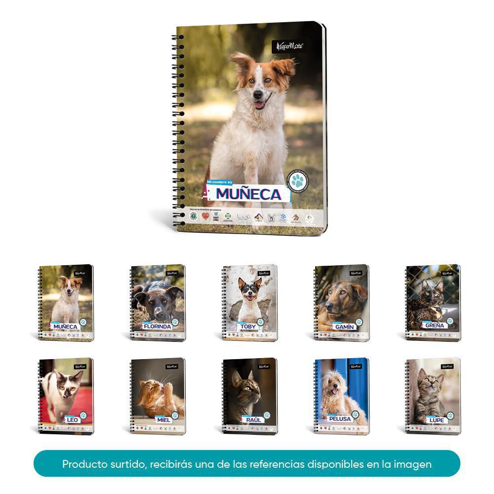 Cuaderno Adopción Cuadriculado 80 hojas Argollado KEEPERMATE