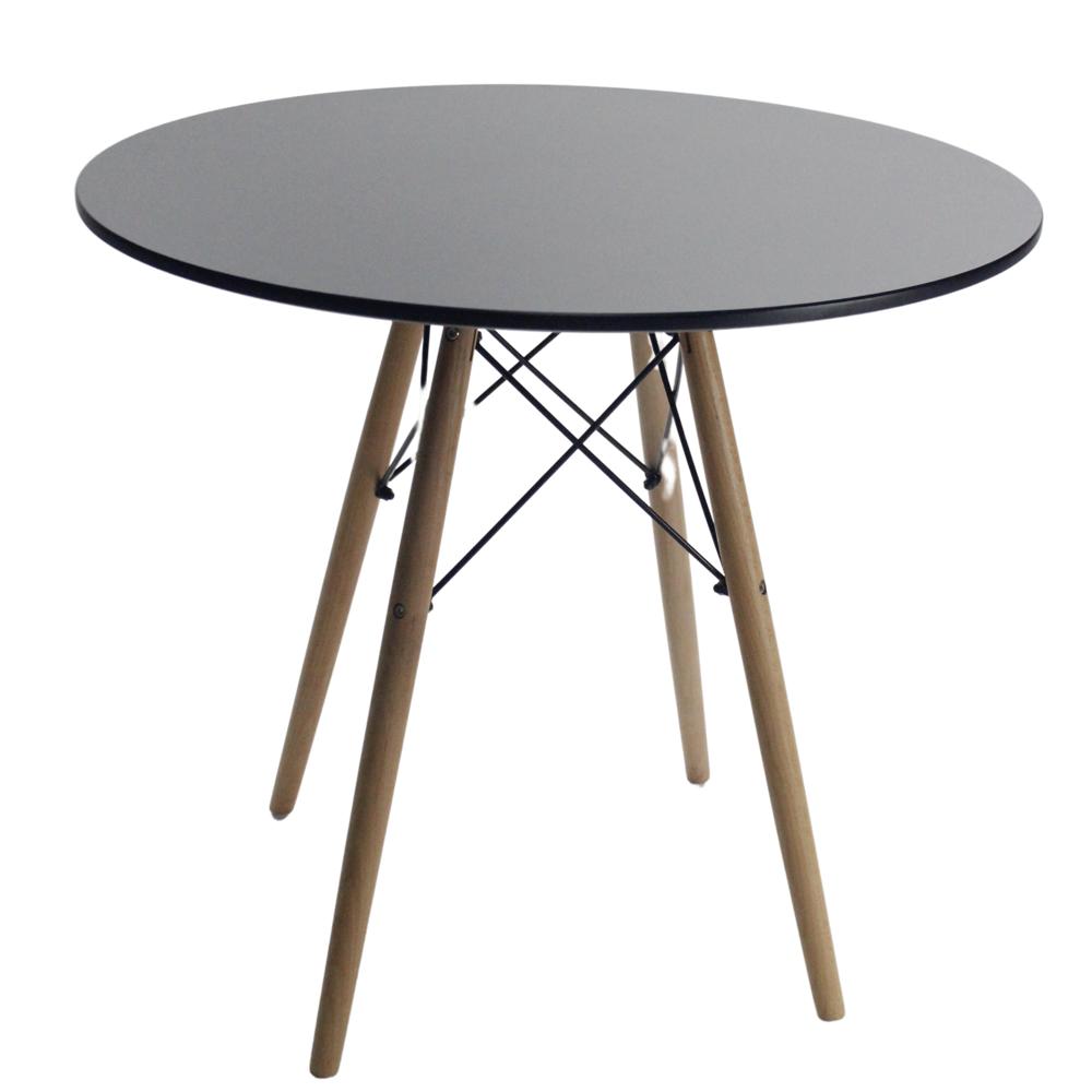 Mesa De Comedor Eames Redonda Color Negro