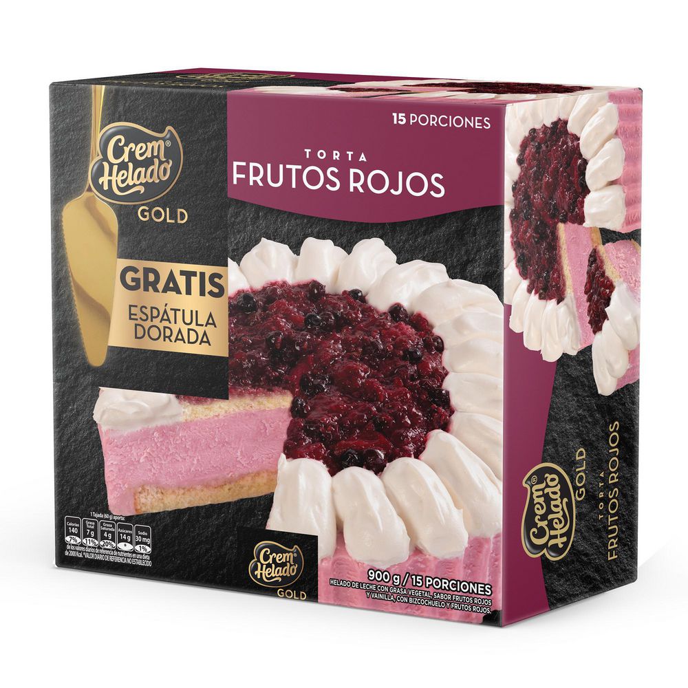 Torta GOLD Fr Roj Gt CREM HELADO Gts espatula (900 gr)
