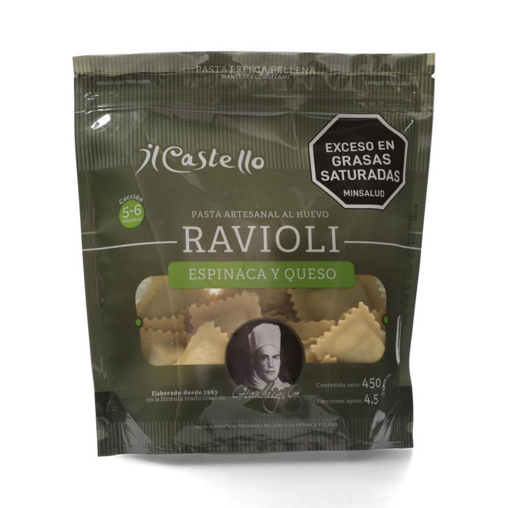 Ravioli De Espinaca Y Queso IL CASTELLO 450 gr