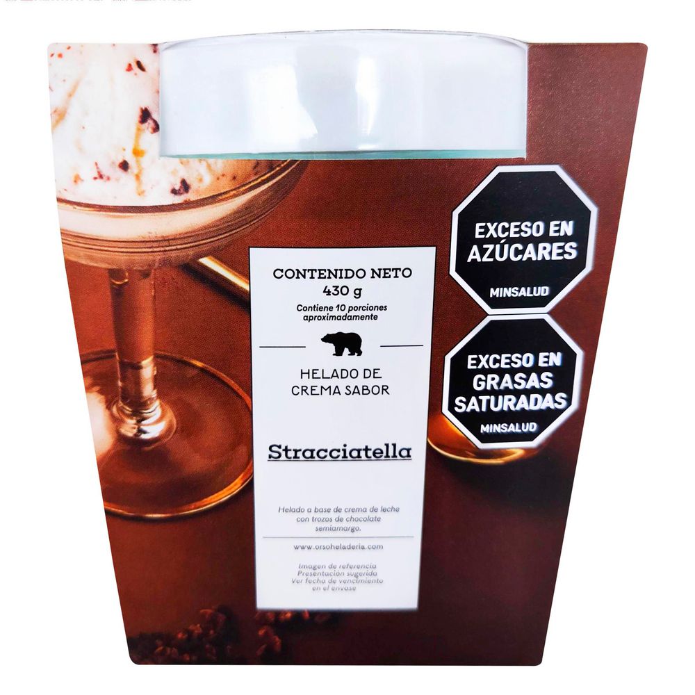 Helado ORSO HELADERIA Stracciatella (430 gr)