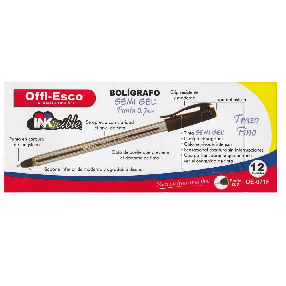 36 Esferos Multicolor Offi Esco Semigel 0.7Mm Trazofino 071F img #4