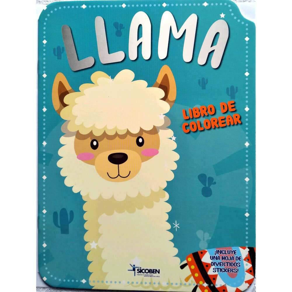 Libro Infantil De Colorear Y Stickers Llama img #1