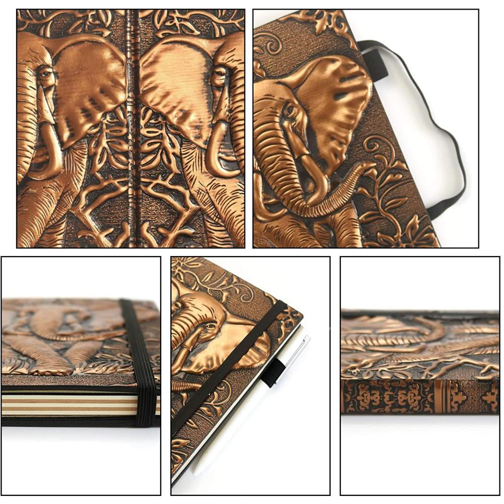 Cuaderno De Cuero Con Páginas Forradas Y Cierre Elástico img #2