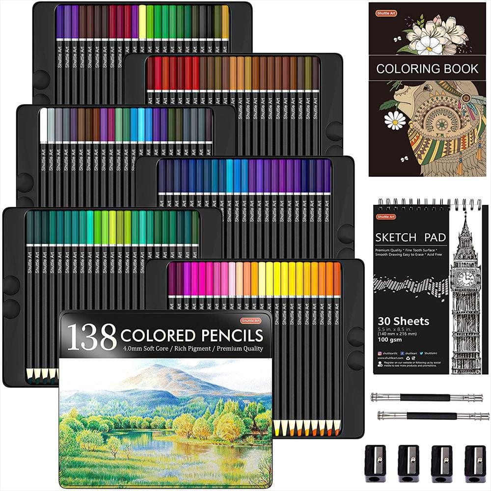138 Lápices De Colores Profesionales, Shuttle Art.