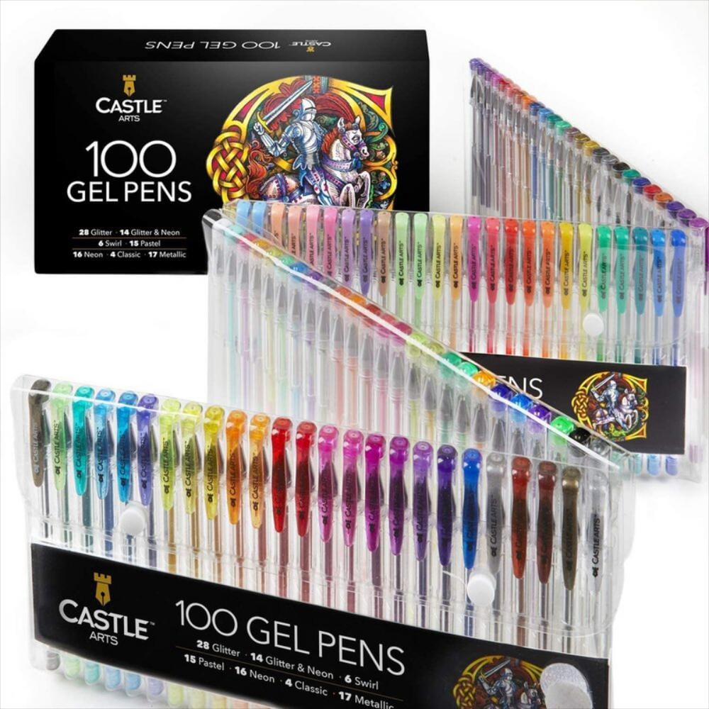 Set De 100 Bolígrafos De Gel Con Estuche Para Libros img #2