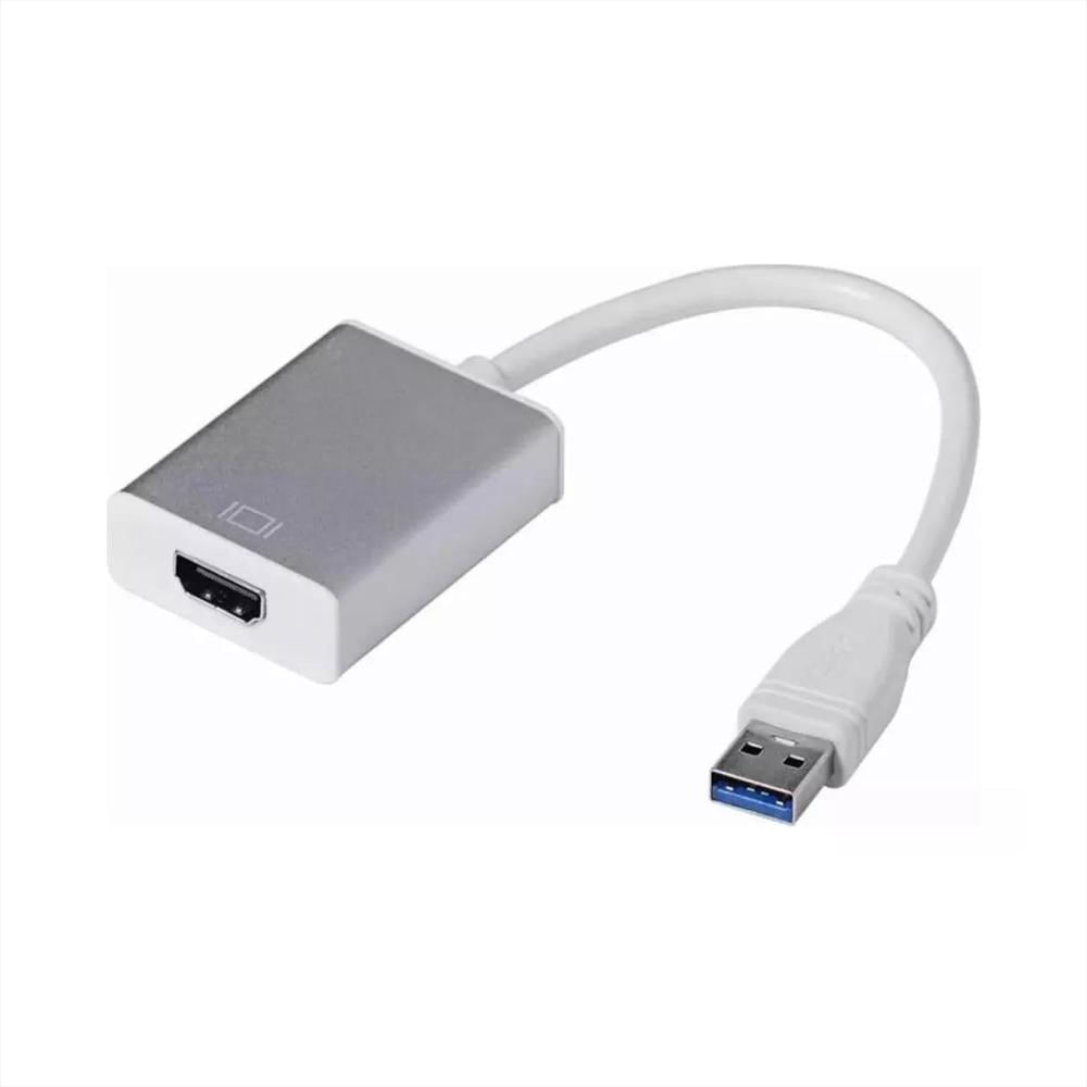 Cable Convertidor Adaptador Usb 3.0 Macho A Hdmi Hembra 1080 Color Plata img #2