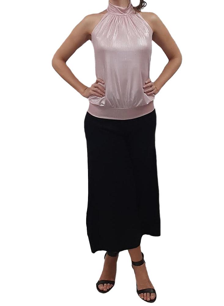 Blusa De Cuello Alto Brillante Plica 1116 32 img #1