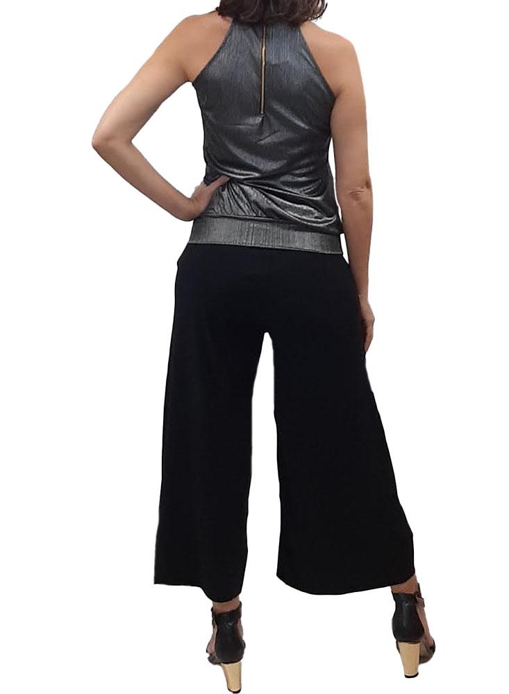 Blusa De Cuello Alto Brillante Plica 1116 32 img #2