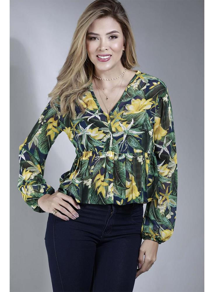 Blusa Freyda Manga Larga Estampado Flores img #1