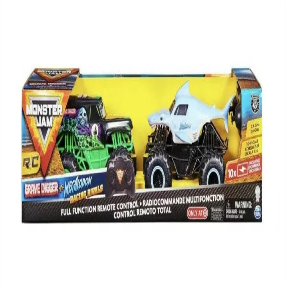 Monster Jam Grave Digger Vs Megalodon Rivals Control Remoto img #2