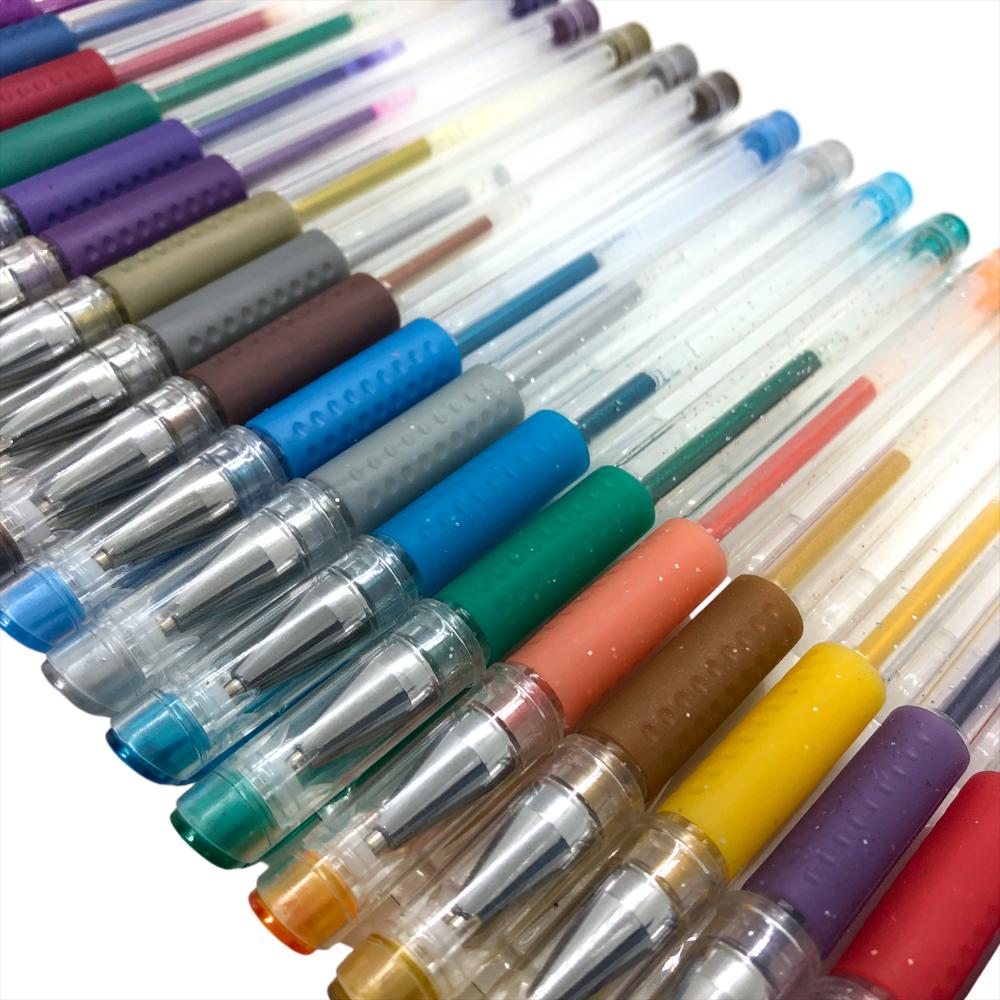 Lapiceros Gel 30 Boligrafos+30 Repuestos Glitter Neon Escolar