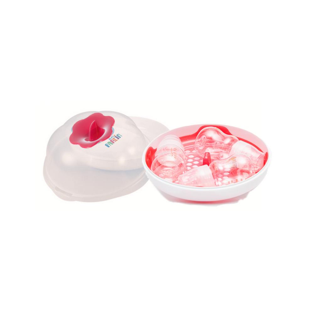 Esterilizador Microondas Teteros X3 Farlin Rosado Bf 213B