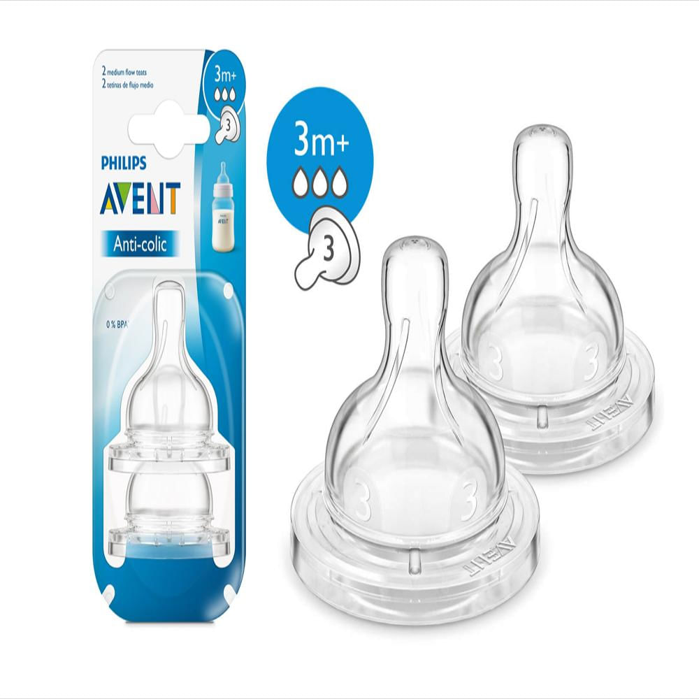 Tetinas Anticólicos Avent Flujo Medio 3M+ X2 Scf633/27 img #1