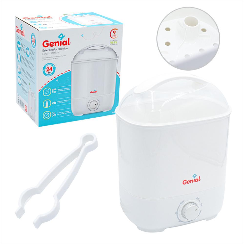 Esterilizador De Vapor 6 Teteros Biberones Bebe Infantil Antibacterial Importado Genial