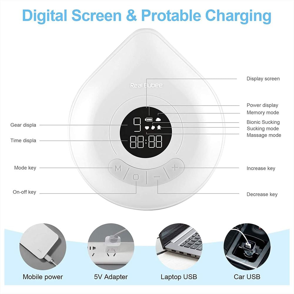 Extractor De Leche Materna Doble Recargable Con Indicador Digital img #5