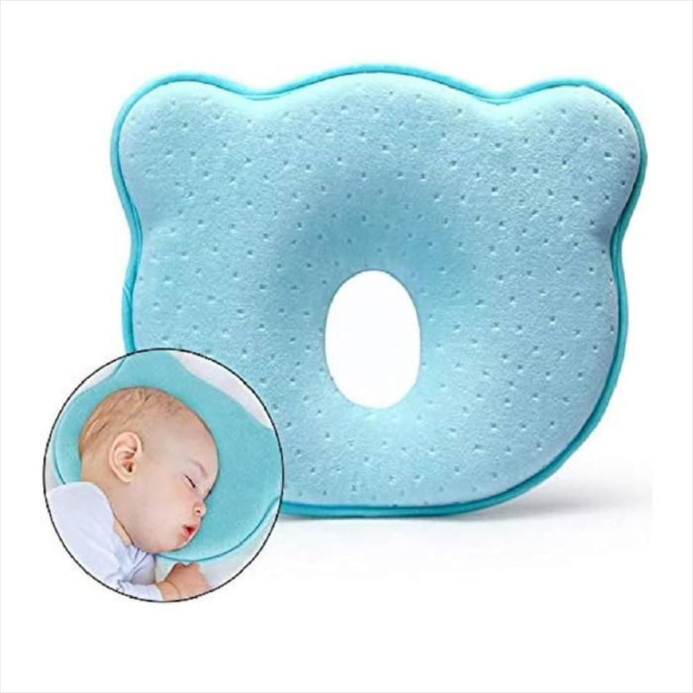 Almohada Bebe Corrector Cabeza Plana Plagiocefalia Bebe Niño Azul