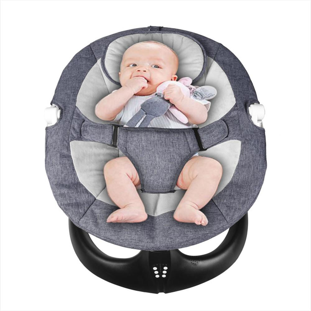 Silla Mecedora Electrica Para Bebe Con Movimiento Lateral Bluetooth Azul