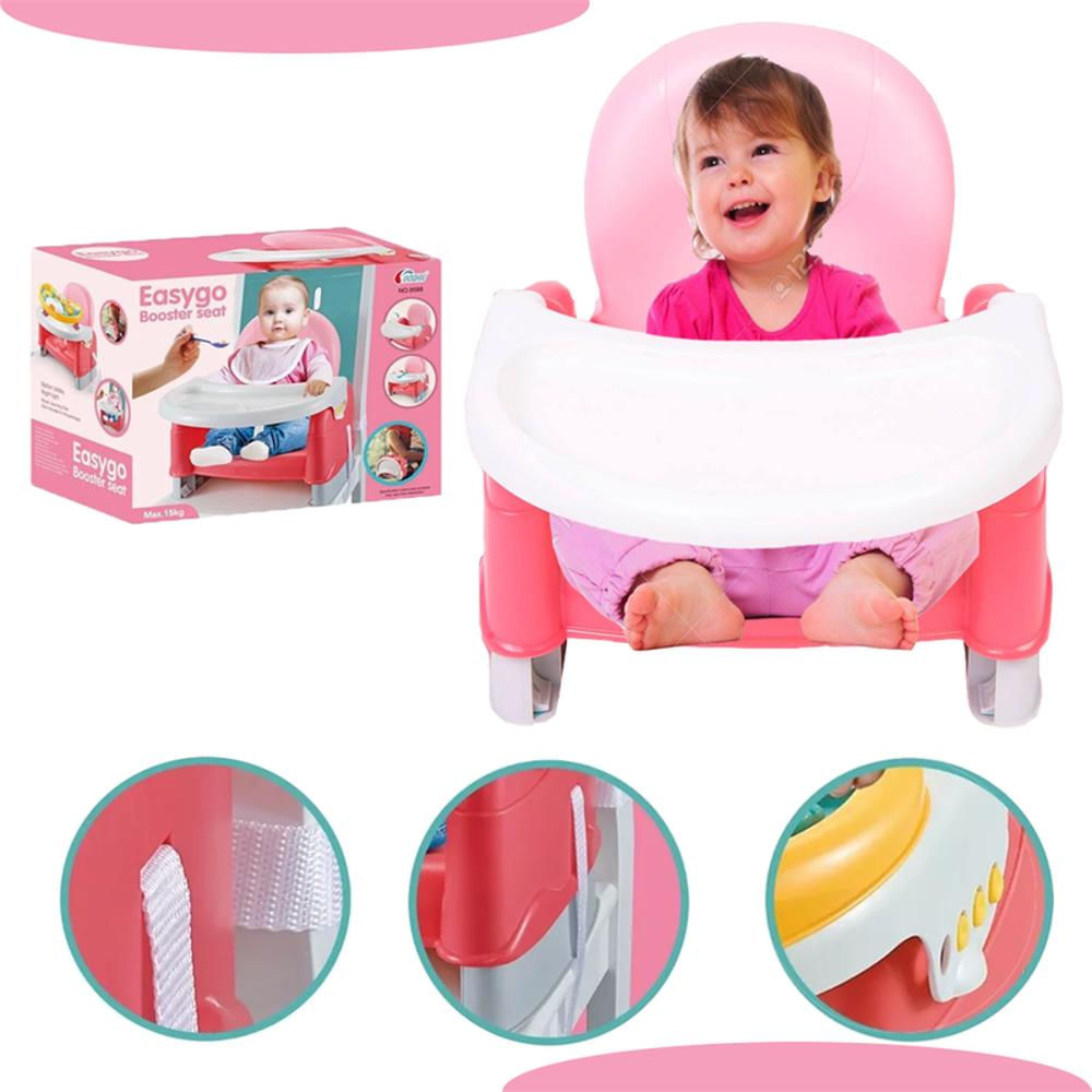 Comedor Portátil Para Bebe Bandeja Extraíble 2 En 1 Rosado