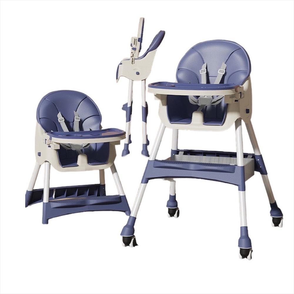 Silla Comedor Bebe 3En1 Plegable Importado Calidad Mejorada Azul