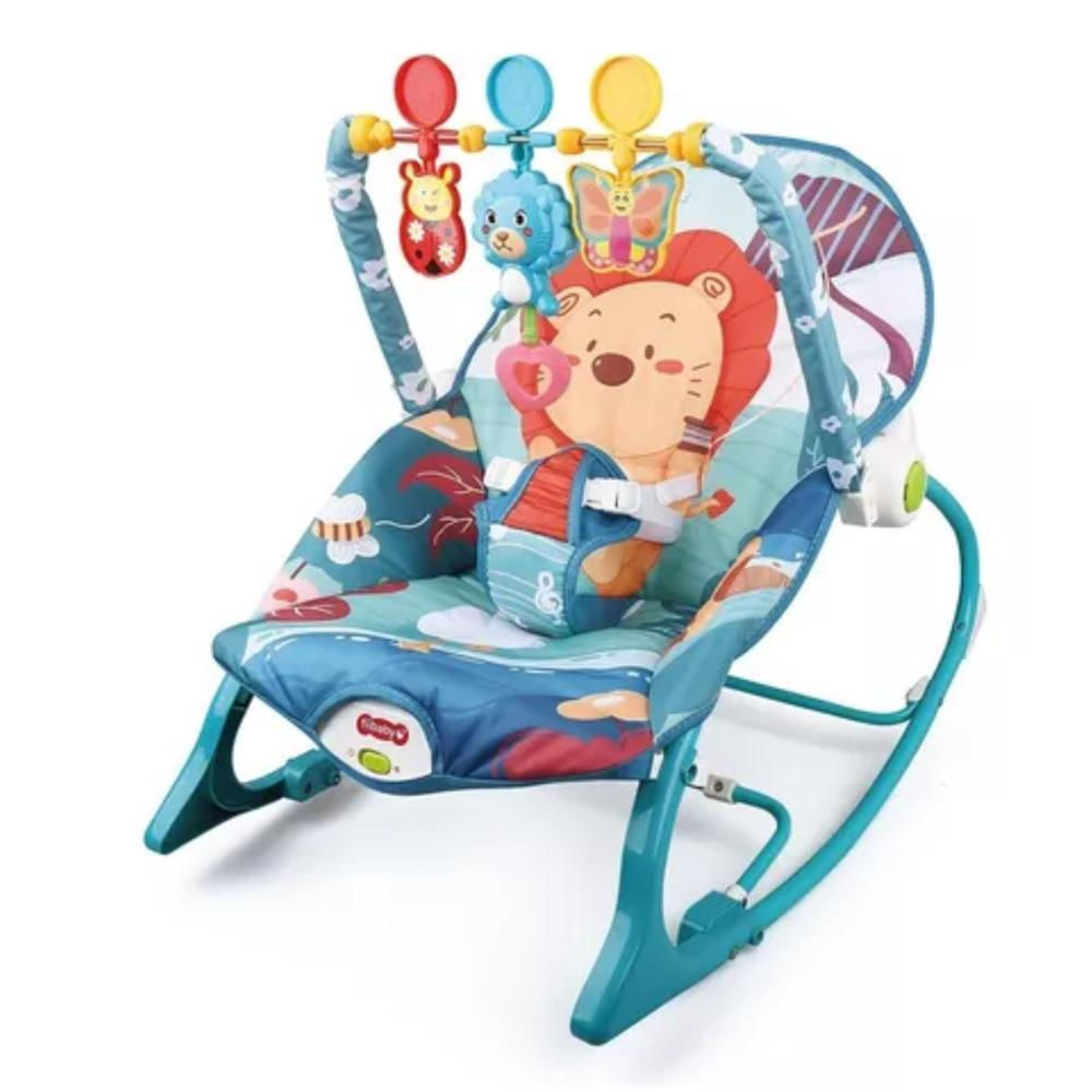 Silla Mecedora, Vibradora Y Musical Para Bebe 3 En 1 Babyon Color Leon King Toldillo