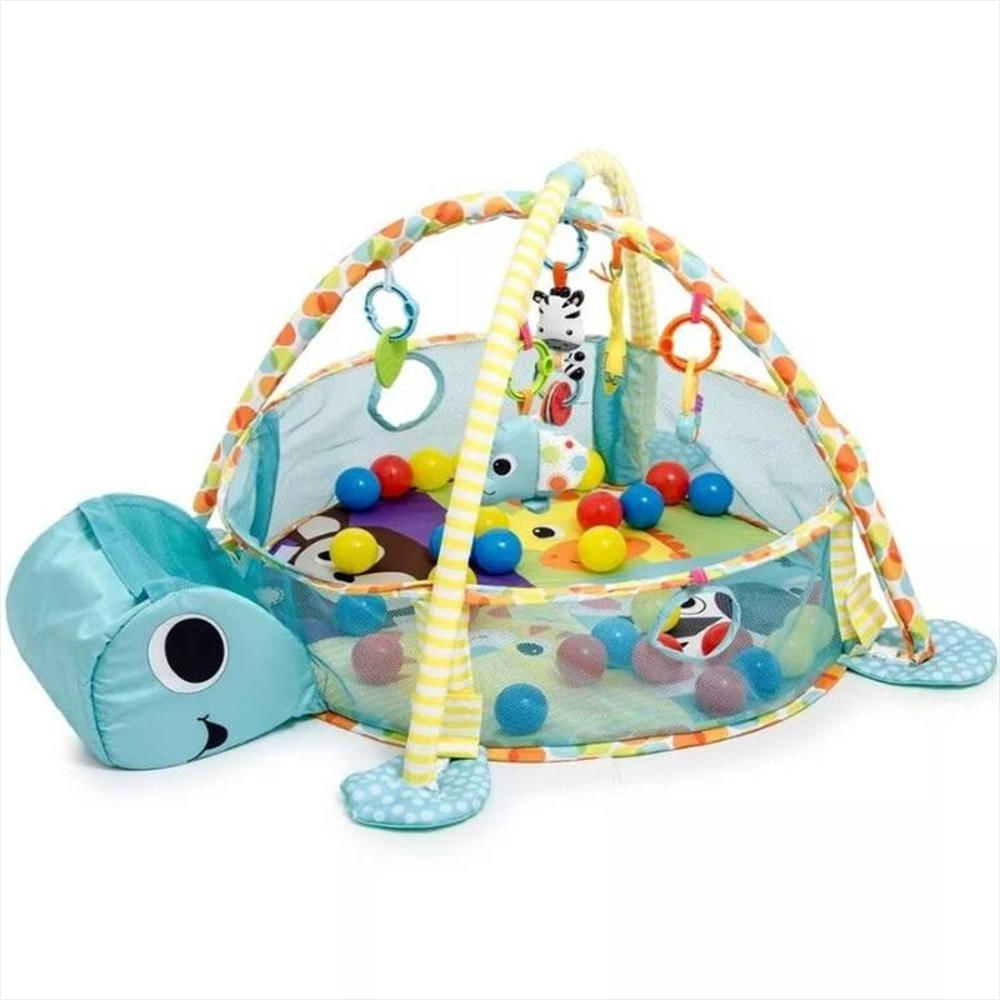 Gimnasio Piscina Pelotas Para Bebé Tortuga Azul img #4