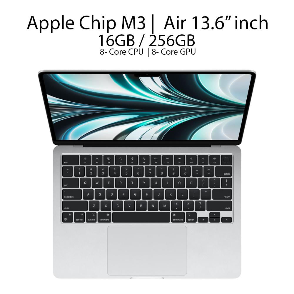 Macbook Air 13.6 Chip M3 Ram 16Gb Ssd 256Gb Apple 8C Cpu 8C Gpu Silver