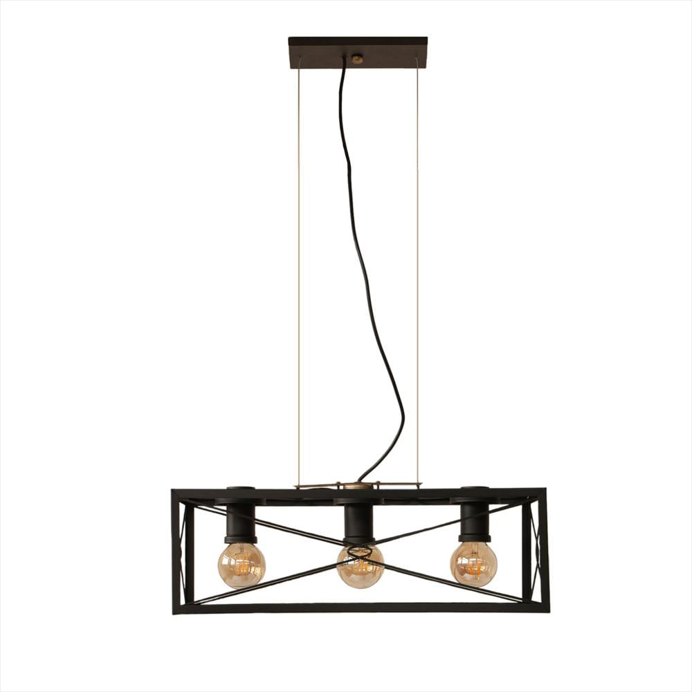 Lámpara Colgante Sigrid Tres Luces/ Negro Mate