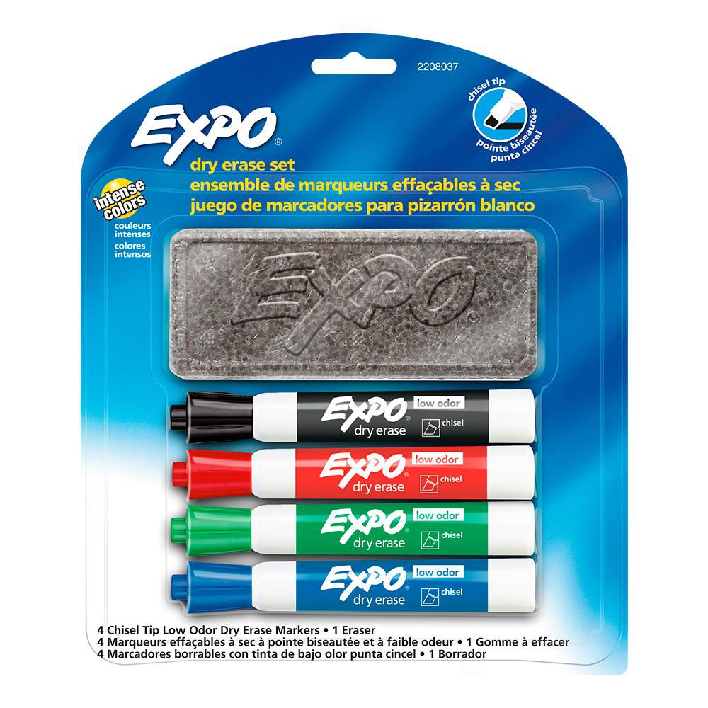 Marcador Borrable Expo Tx4 Basicos + Borrador EXPO