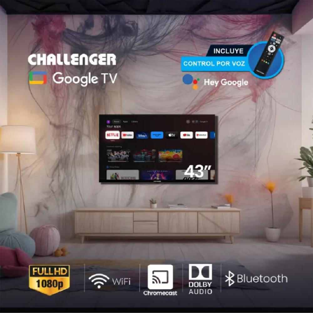 Televisor Challenger 43 Pulgadas Full Hd Led Google Tv Smart 43Kg84 img #3