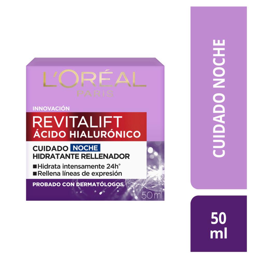 Crema facial DERMO EXPERTISE Noche LorealParis ácido hialurónico (50 gr)