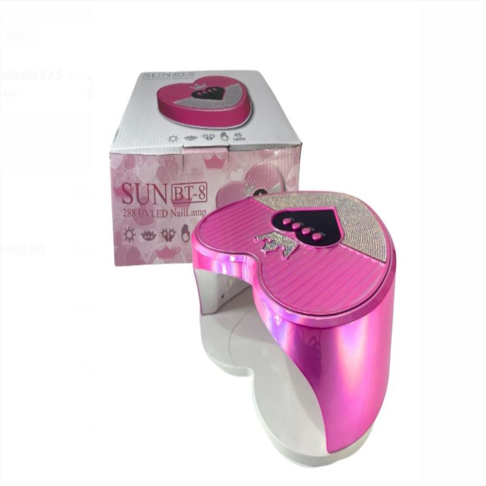 Lampara De Uñas Gel Led/ Uv 288 W Rosa