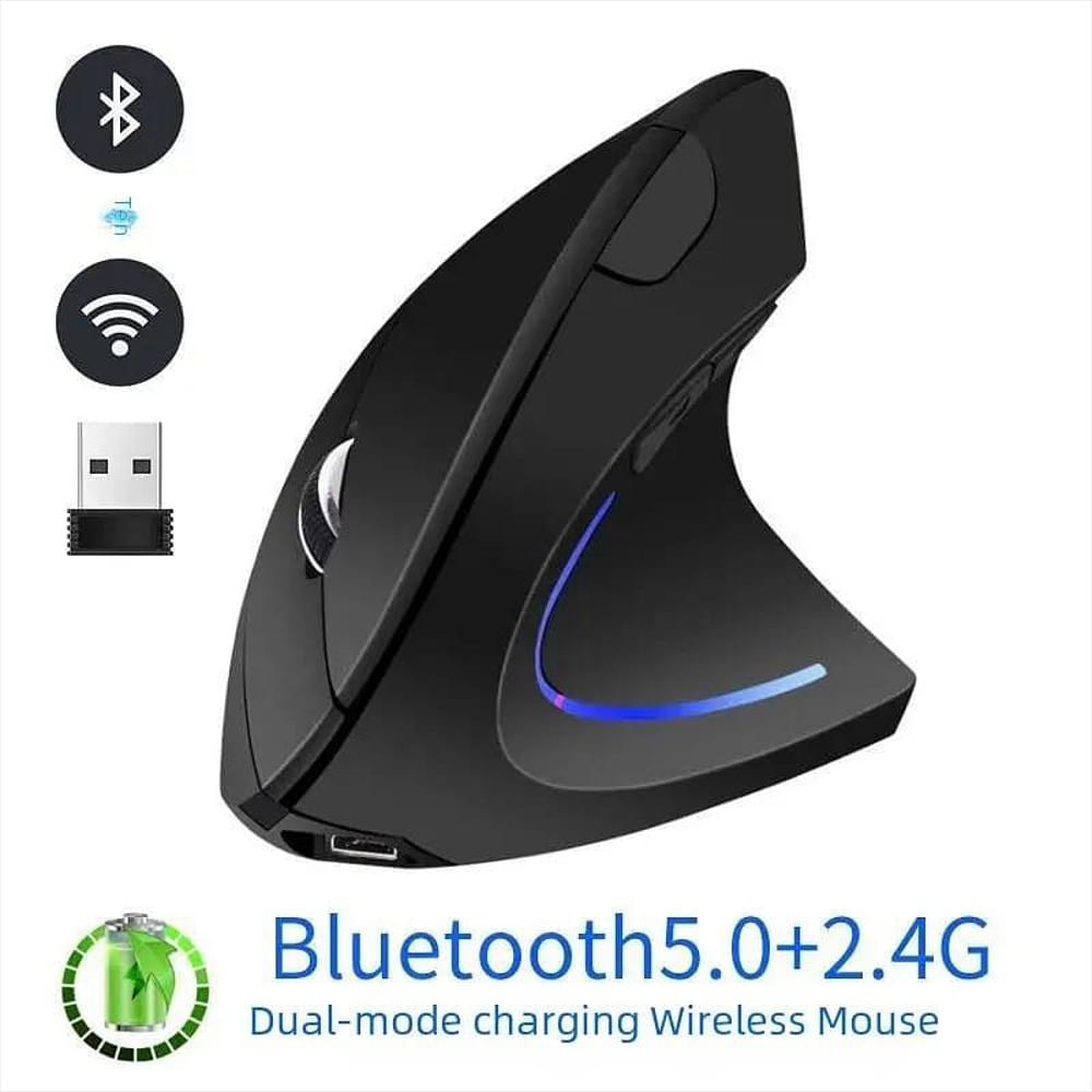 Mouse Vertical Ergonomico Inalambrico Recargable Bluetooth 2,4G