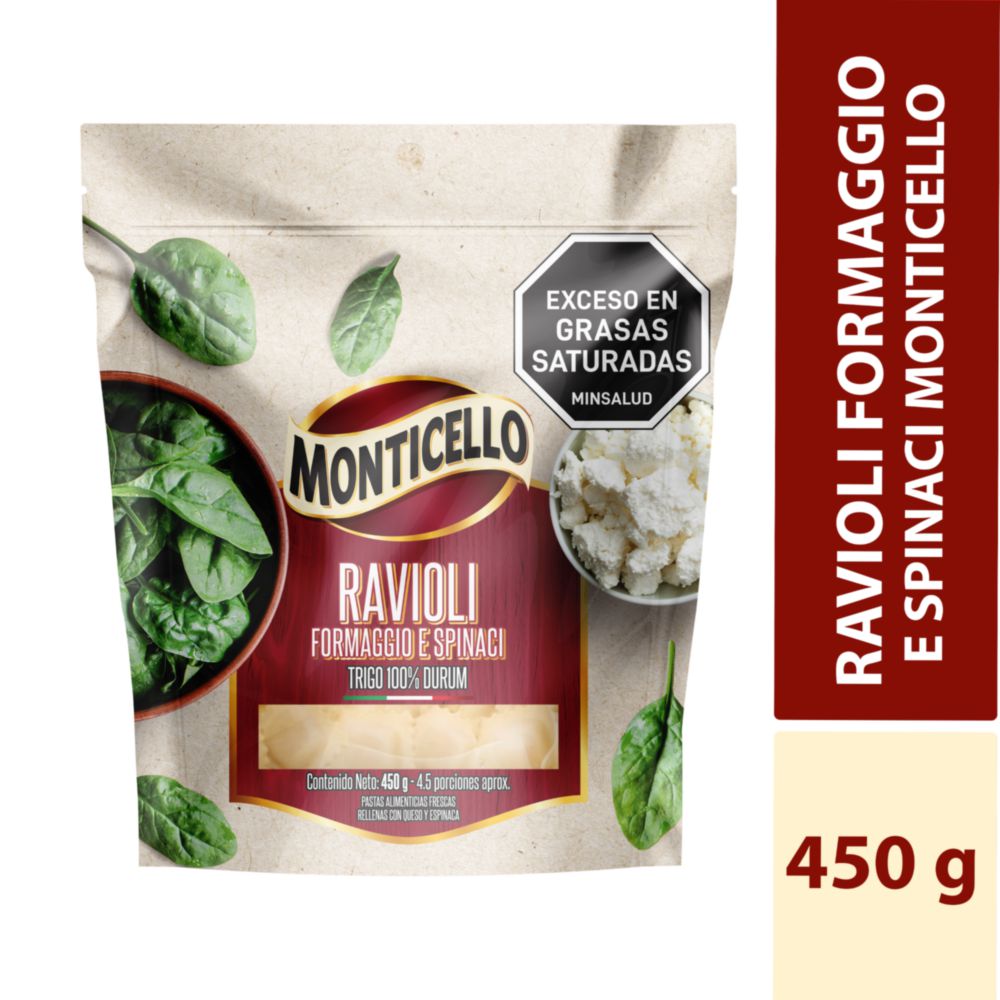 Ravioli Espinaca MONTICELLO 450 gr