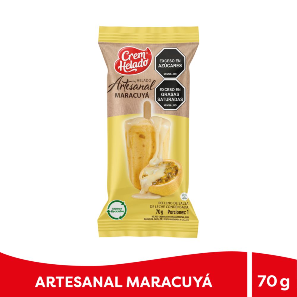 Paleta CREM HELADO artesanal maracuyá (70 gr)
