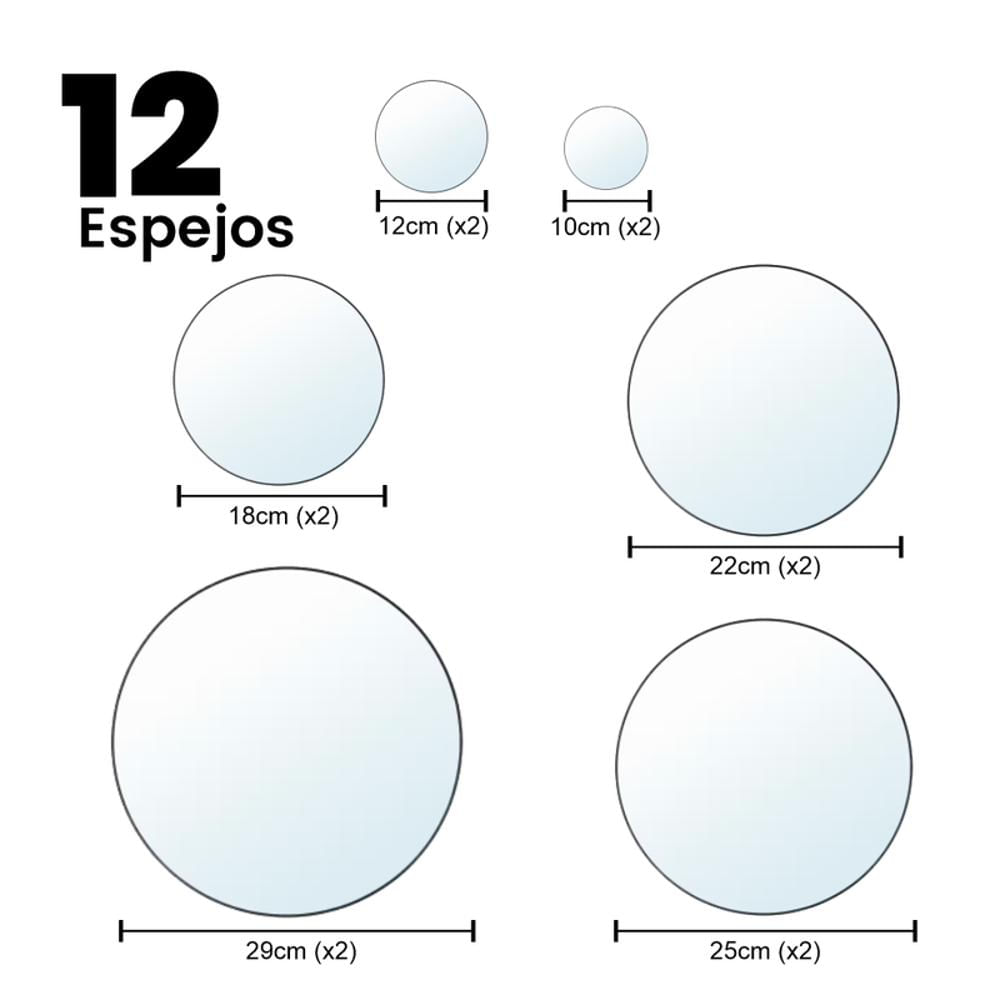 Espejo Redondo En Acrilico 12 Piezas Decorativas De Pared img #5