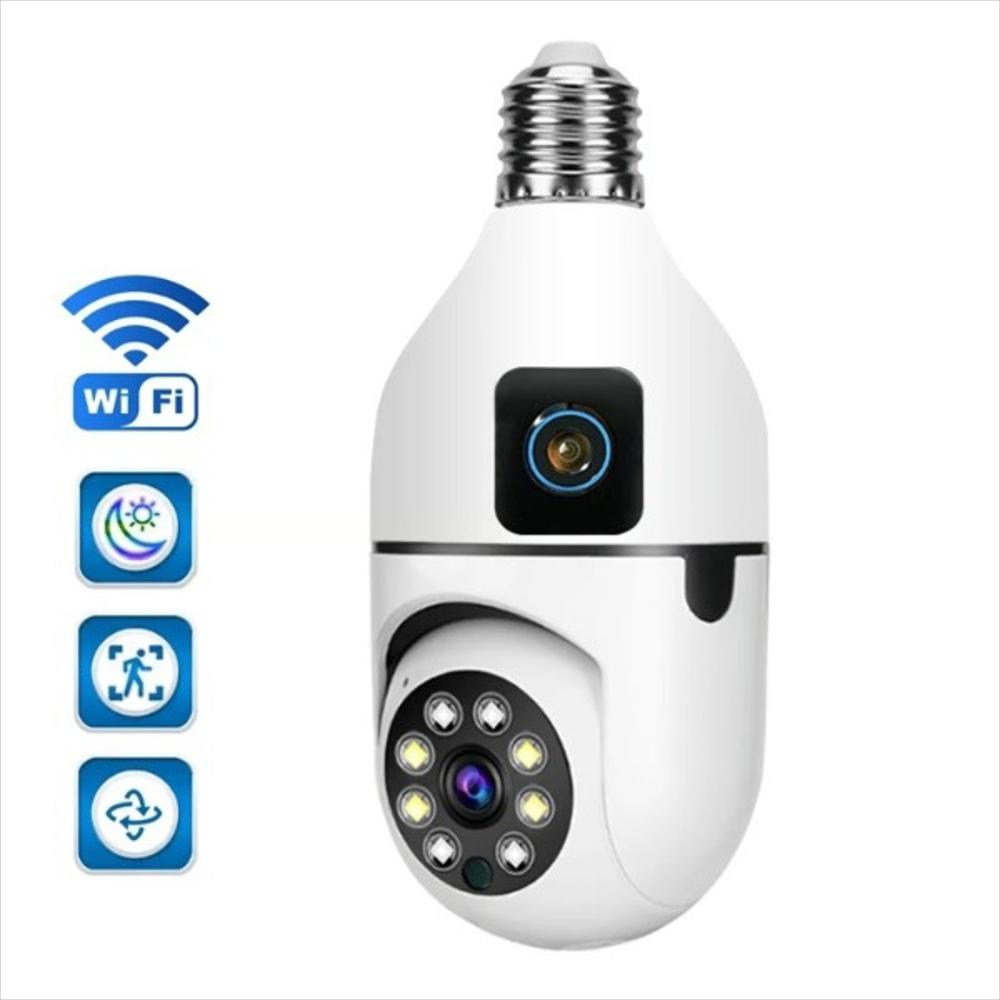 Camara Ip Bombillo Doble Lente V380