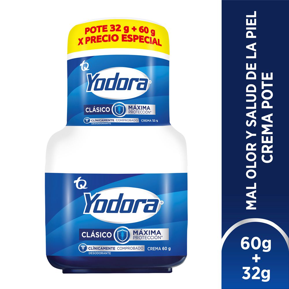 Desodorante YODORA crema clásico pote x2und (92 gr)