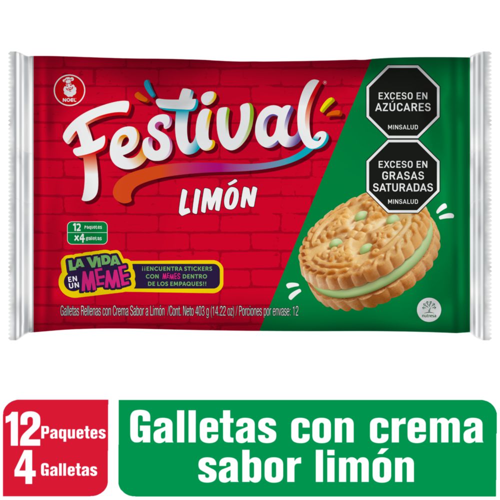 Galletas FESTIVAL Limón x12und (403 gr)